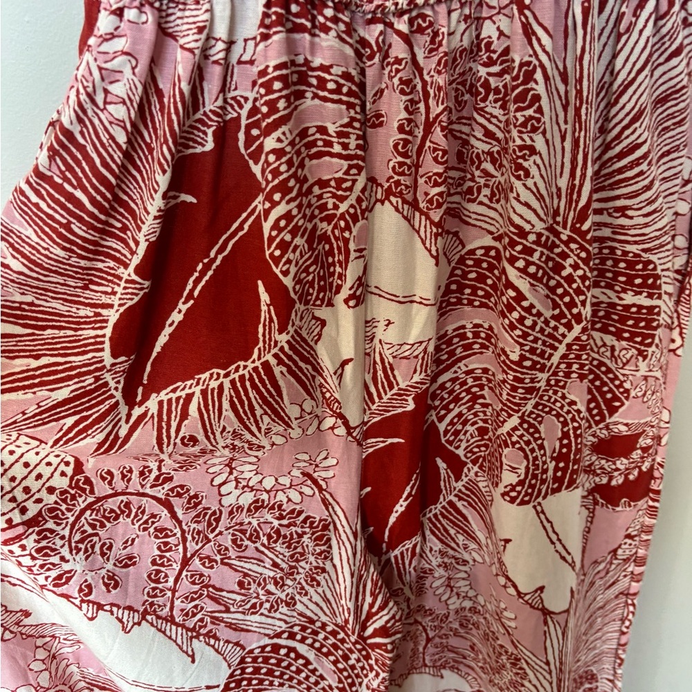 Japna Tropical Print Wide Leg Jumpsuit Linen Cotton Rayon Size Large - Picture 6 of 10